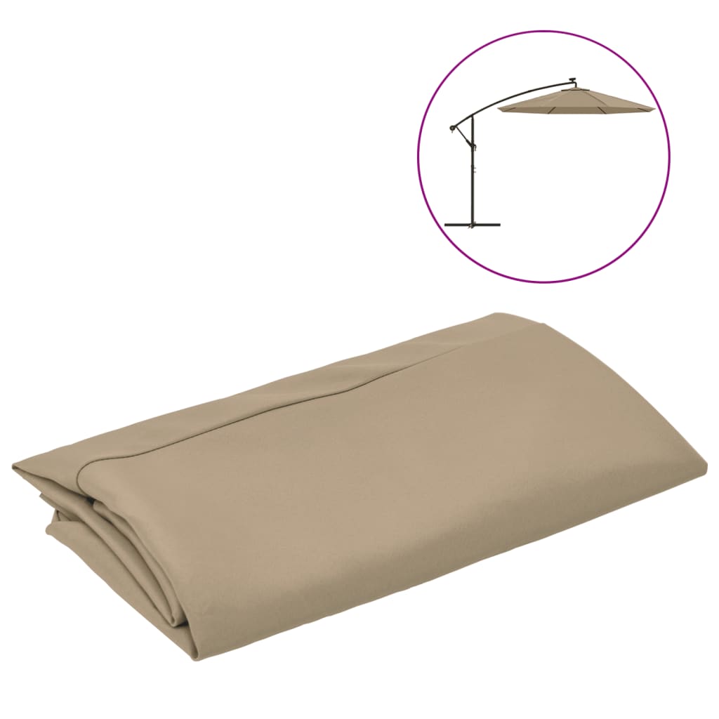 Vidaxl vervangingsdoek voor zweefparasol 300 cm taupe