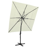 Vidaxl parasol 4-laags met aluminium paal 250x250 cm zandkleurig