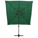 Vidaxl parasol 4-laags met aluminium paal 250x250 cm groen