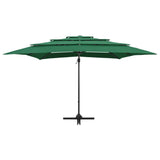 Vidaxl parasol 4-laags met aluminium paal 250x250 cm groen