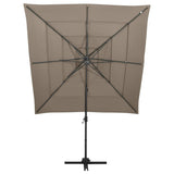 Vidaxl parasol 4-laags met aluminium paal 250x250 cm taupe