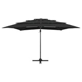 Vidaxl parasol 4-laags met aluminium paal 250x250 cm zwart