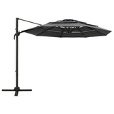 Vidaxl parasol 4-laags met aluminium paal 3x3 m antracietkleurig