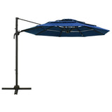 Vidaxl parasol 4-laags met aluminium paal 3x3 m azuurblauw