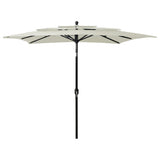 Vidaxl parasol 3-laags met aluminium paal 2,5x2,5 m zandkleurig