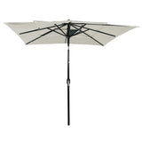 Vidaxl parasol 3-laags met aluminium paal 2,5x2,5 m zandkleurig