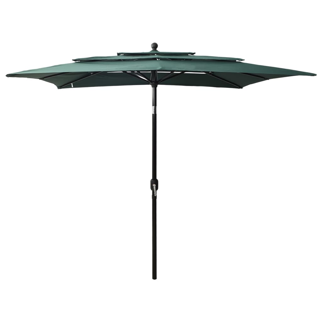 Vidaxl parasol 3-laags met aluminium paal 2,5x2,5 m groen