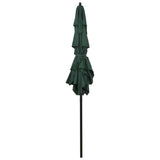 Vidaxl parasol 3-laags met aluminium paal 2x2 m groen