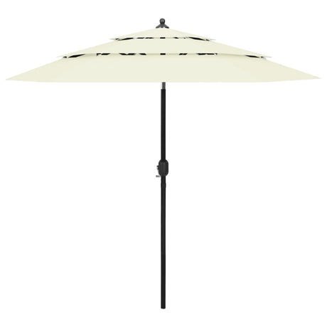 Vidaxl parasol 3-laags met aluminium paal 2,5 m zandkleurig