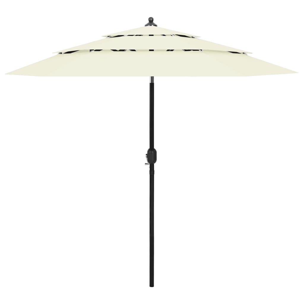 Vidaxl parasol 3-laags met aluminium paal 2,5 m zandkleurig