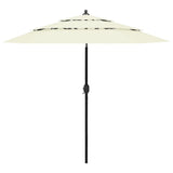 Vidaxl parasol 3-laags met aluminium paal 2,5 m zandkleurig