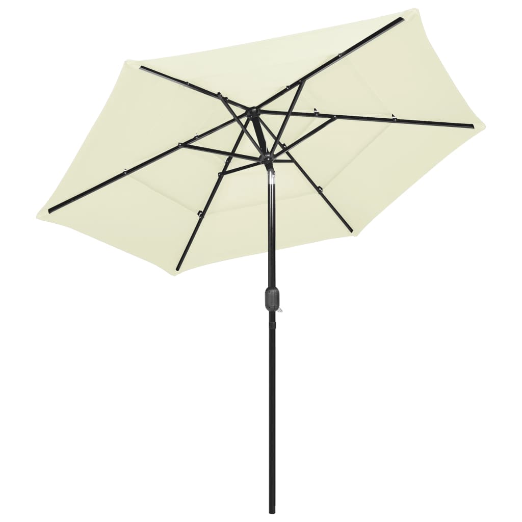 Vidaxl parasol 3-laags met aluminium paal 2,5 m zandkleurig