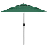 Vidaxl parasol 3-laags met aluminium paal 2,5 m groen