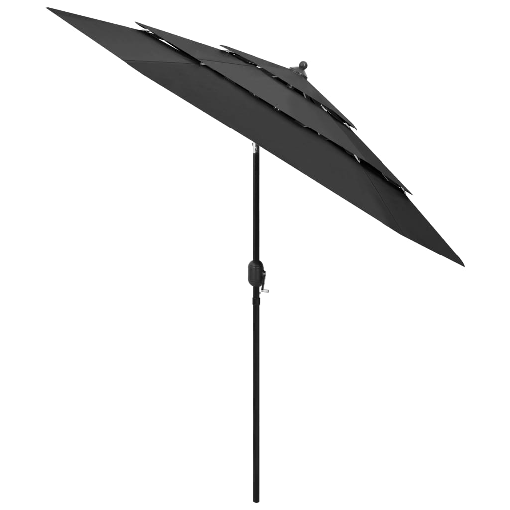 Vidaxl parasol 3-laags met aluminium paal 2,5 m antracietkleurig