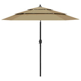 Vidaxl parasol 3-laags met aluminium paal 2,5 m taupe