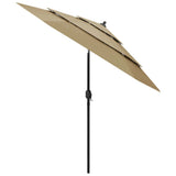 Vidaxl parasol 3-laags met aluminium paal 2,5 m taupe