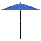 Vidaxl parasol 3-laags met aluminium paal 2,5 m azuurblauw