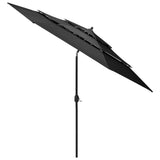 Vidaxl parasol 3-laags met aluminium paal 3 m antracietkleurig