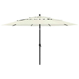 Vidaxl parasol 3-laags met aluminium paal 3,5 m zandkleurig