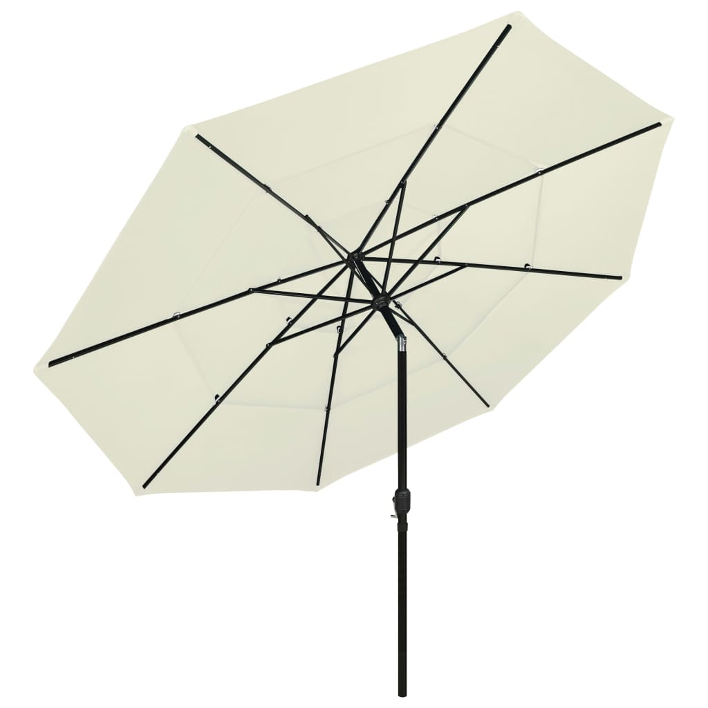 Vidaxl parasol 3-laags met aluminium paal 3,5 m zandkleurig