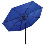 Vidaxl parasol 3-laags met aluminium paal 3,5 m azuurblauw