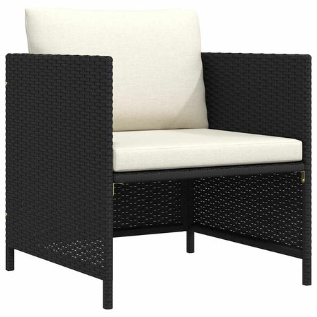 Vidaxl tuinbank met kussens poly rattan zwart
