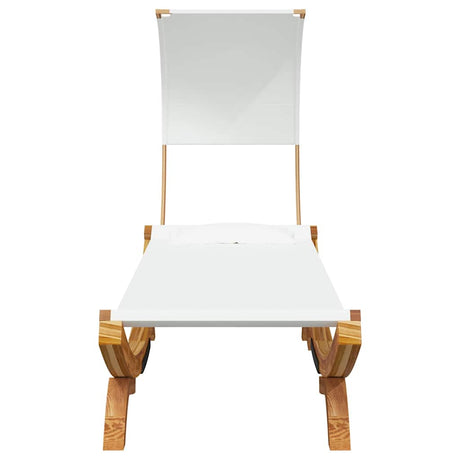 Vidaxl loungebed met luifel 100x200x126 cm massief gebogen hout crème