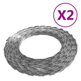 Vidaxl scheermesprikkeldraad 2 st bto-22 100 m staal