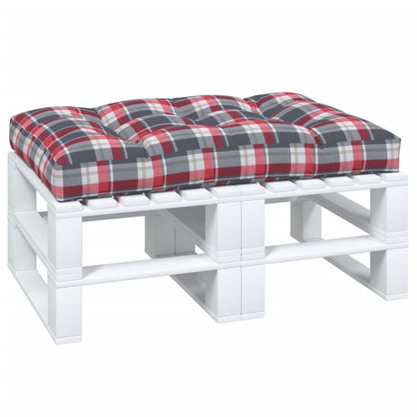 Vidaxl palletkussen 120x80x12 cm stof ruitpatroon rood