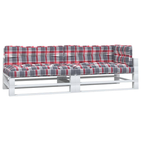 Vidaxl palletkussens 5 st ruitpatroon stof rood