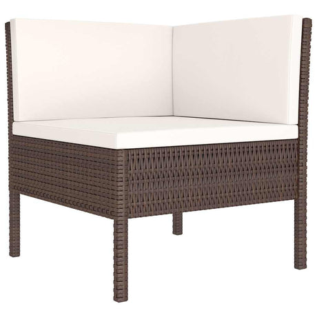 Vidaxl 4-delige loungeset met kussens poly rattan bruin