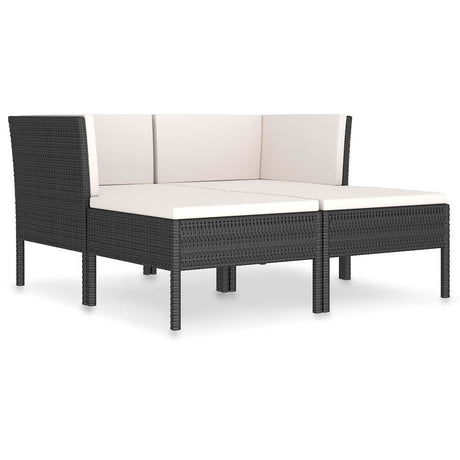 Vidaxl 4-delige loungeset met kussens poly rattan zwart