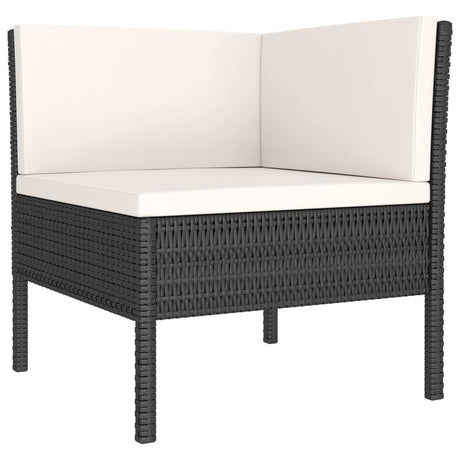Vidaxl 4-delige loungeset met kussens poly rattan zwart