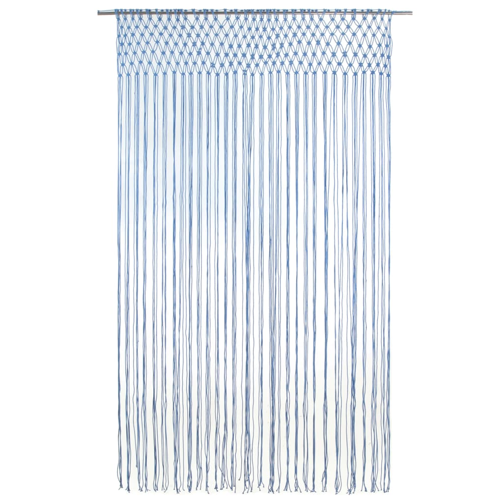 Vidaxl gordijn macramé 140x240 cm katoen blauw