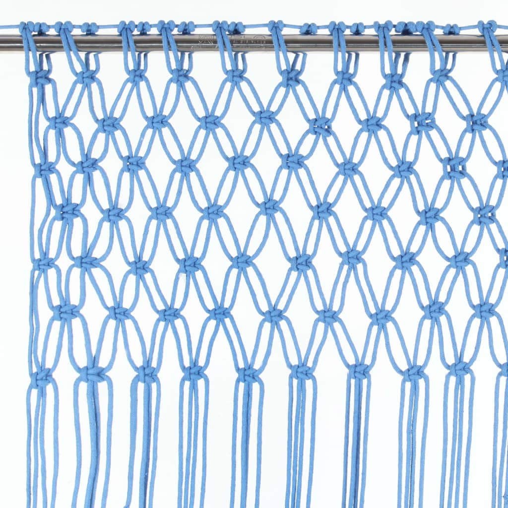 Vidaxl gordijn macramé 140x240 cm katoen blauw