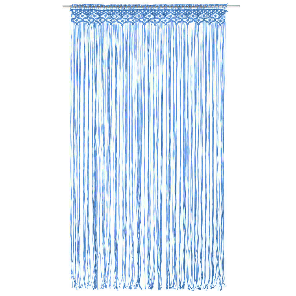 Vidaxl gordijn macramé 140x240 cm katoen blauw