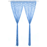 Vidaxl gordijn macramé 140x240 cm katoen blauw