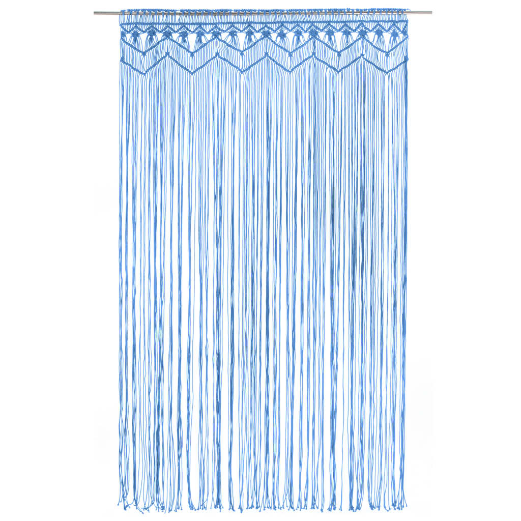 Vidaxl gordijn macramé 140x240 cm katoen blauw