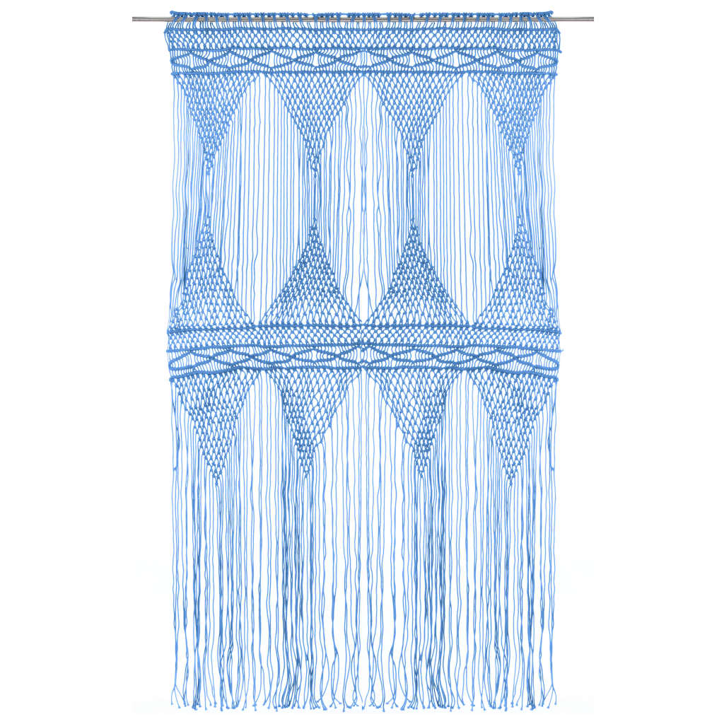 Vidaxl gordijn macramé 140x240 cm katoen blauw