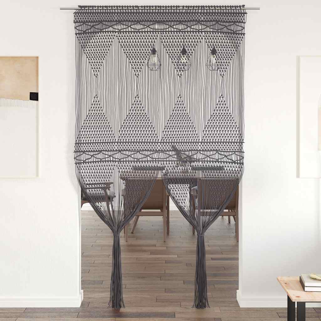 Vidaxl gordijn macramé 140x240 cm katoen antraciet