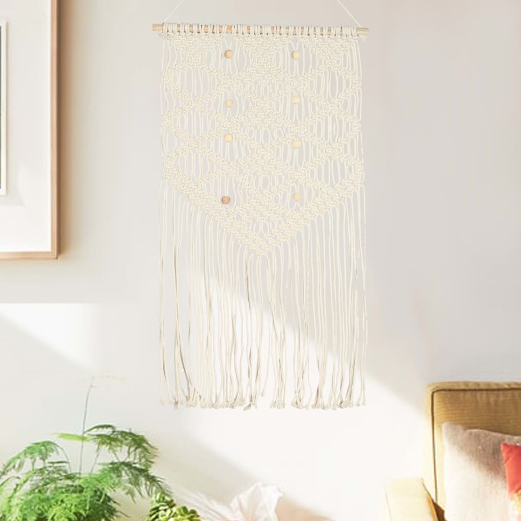 VidaXL Wandhanger macramé 40x80 cm katoen