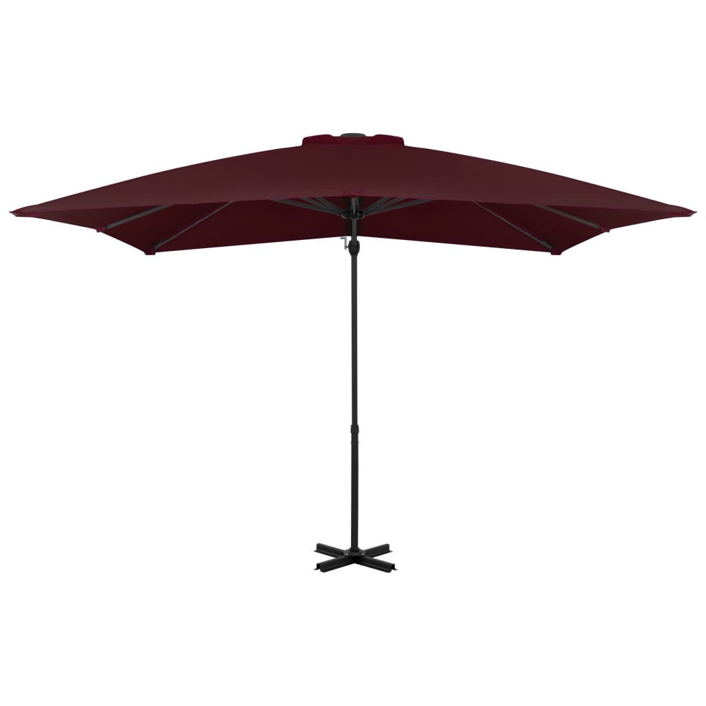 VidaXL Zweefparasol met aluminium paal 250x250 cm bordeauxrood