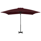 Vidaxl zweefparasol met aluminium paal 250x250 cm bordeauxrood