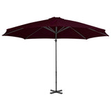 Vidaxl zweefparasol met aluminium paal 300 cm rood