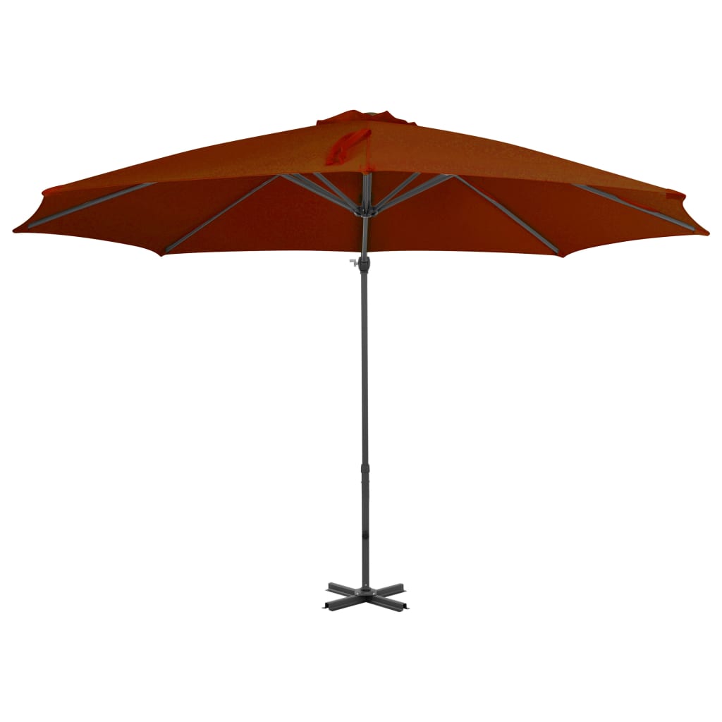 VidaXL Zweefparasol met aluminium paal 300 cm terracottakleurig