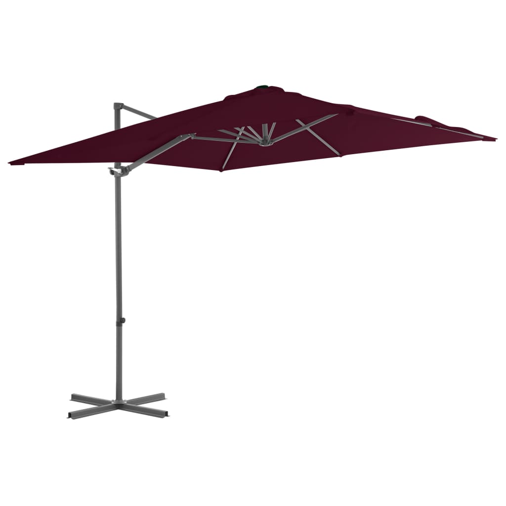 VidaXL Zweefparasol met stalen paal 250x250 cm bordeauxrood