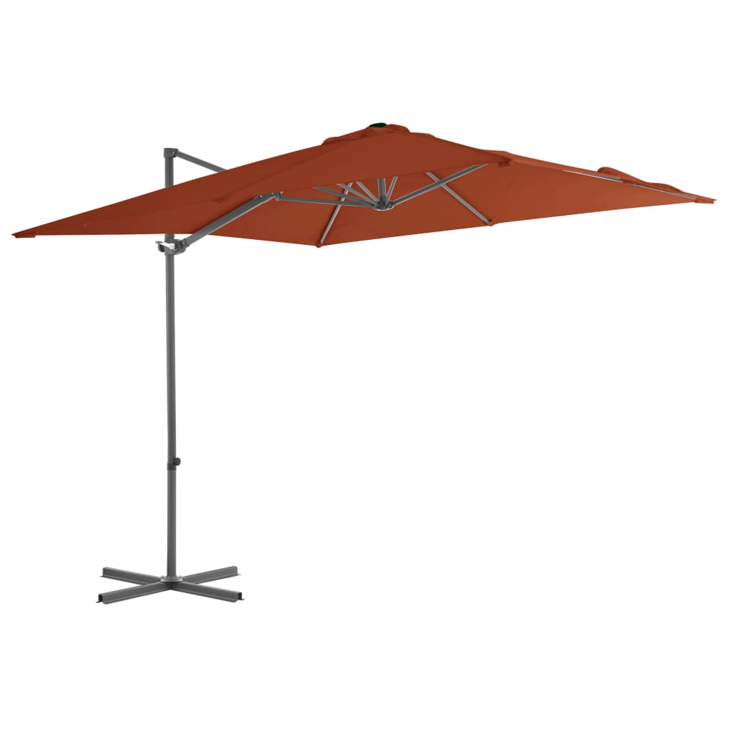 Vidaxl zweefparasol met stalen paal 250x250 cm terracottakleurig