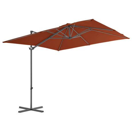 VidaXL Zweefparasol met stalen paal 250x250 cm terracottakleurig