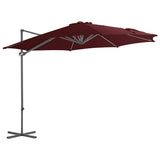 VidaXL Zweefparasol met stalen paal 300 cm bordeauxrood