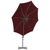 VidaXL Zweefparasol met stalen paal 300 cm bordeauxrood